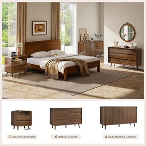 2025 Offre Spéciale Antique Mid Century Modern Wood Commode <span class=keywords><strong>6</strong></span> <span class=keywords><strong>Tiroirs</strong></span> avec Rangement pour Chambre et Couloir Entrée - Product Image 4