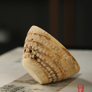 Handmade Bamboo Root Teacup Golden Natural Carved Traditional Chinese Tea Cup Round Shape Afternoon Tea Use - Product Image 3