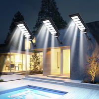 Lampes solaires d'extérieur étanches, 6500K, lumière solaire de rue du crépuscule à l'aube avec détecteur de mouvement et télécommande, lumière de sécurité LED