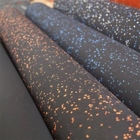 Rollo de goma para suelo de gimnasio de alta calidad, rollo de goma para suelo antideslizante negro EPDM para interiores