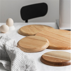 Acacia Wood Round <b>Tray</b> Solid Wood Coffee Tea Serving Plate Household <b>Snack</b> Tableware - Product Image 4