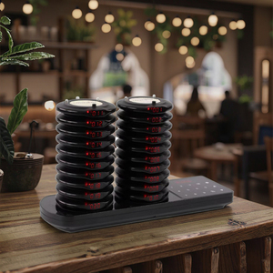 20 zumbadores Cafe Bar cola de invitados paginación posavasos vibratorio impermeable sistema de llamada Beeper inalámbrico buscapersonas restaurante - Product Image 4