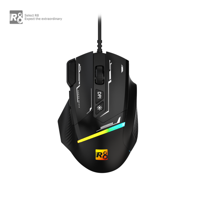 Factory OEM Best Seller 8D Wired 14 RGB Lights 7200 DPI Gaming Customized RGB USB Wired Gaming Mouse for PC
