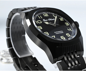 Reloj Mecánico para Hombre <span class=keywords><strong>San</strong></span> <span class=keywords><strong>Martin</strong></span> SN0026-G-AH, Diseño Original, Plateado Negro, Estilo Deportivo Vintage, Simple, Clásico y de Lujo - Product Image 3