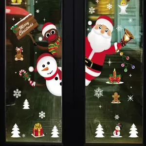 safe removable christmas tree snowman sunflake wall window decal sticker