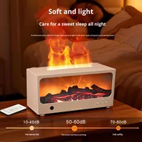 Petit foyer de simulation rétro 3D silencieux à brancher sur USB pour bureau à domicile avec télécommande et minuterie, type brûleur à charbon à effet de brume YS
