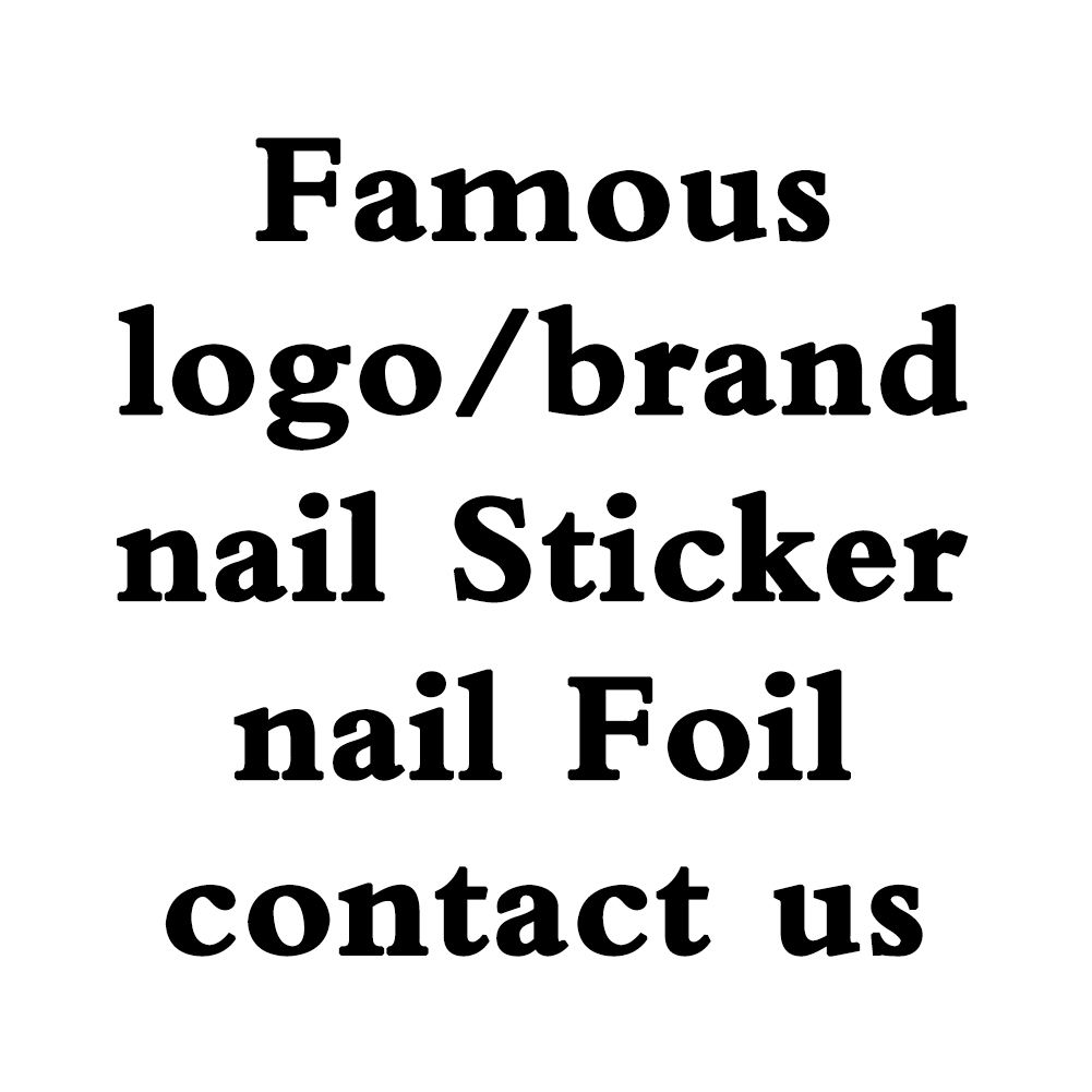 Popular Fashion Luxury Brand Name Logo Designer Nail Stickers Transfer Foil Decals For Nail Art 
