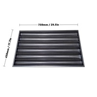 6 Sıralı 450x750x30mm Alüminyum Yapışmaz Baget Tavası Fransız Ekmeği Pişirme Tepsisi