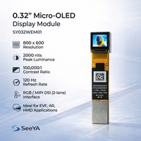Afficheur micro OLED SVGA 0,32 pouces 800x600 2000 cd/m² Interface MIPI Micromodule OLEDoS pour affichage proche de l'œil AR/VR