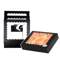 Boîtes à pâtisserie carrées en papier noir mat avec fenêtre, 10x10x2,5 pouces, 30 paquets pour boulangerie, pour beignets, commandes personnalisées acceptées