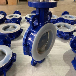 Válvula de Mariposa con Brida Revestida de Acero al Carbono Shiteng D41F46 D71PFA, Válvula de Mariposa con Brida Tipo Wafer Revestida de PTFE Resistente a Ácidos y Álcalis - Product Image 3