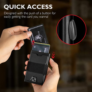 Большой палец вверх быстрый доступ черный всплывающий чехол RFID Блокировка 12 + держатель для карт металлический кошелек - Product Image 3