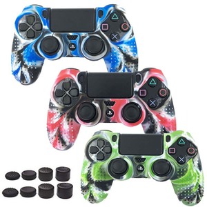 Funda Protectora de Silicona Antideslizante para Control de <span class=keywords><strong>PS4</strong></span>, Compatible con Sony <span class=keywords><strong>PS4</strong></span>/<span class=keywords><strong>PS4</strong></span> Slim/<span class=keywords><strong>PS4</strong></span> Pro, con 8 Grips para los Pulgares - Product Image 1