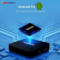 Service personnalisé, boîte TV Android 9 2G+8G 4K Quad Core HDR/H265 avec télécommande vocale OTT, garantie 12 mois, IPTV
