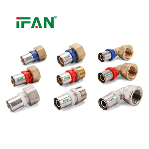 Raccords <span class=keywords><strong>à</strong></span> <span class=keywords><strong>sertir</strong></span> en laiton IFAN haute durabilité <span class=keywords><strong>16</strong></span>-32 mm pour tuyaux PEX multicouches, type U - Product Image 1