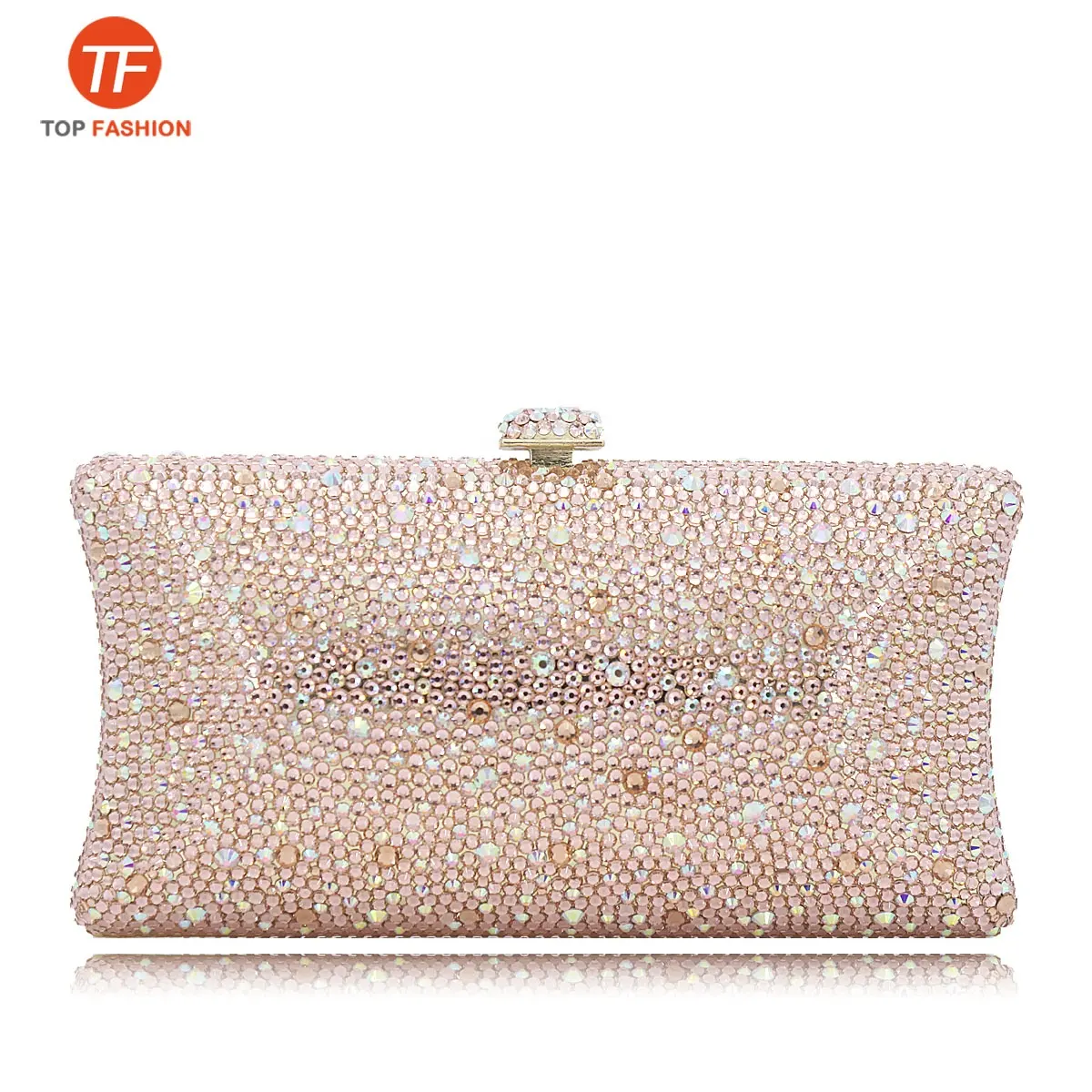 โรงงานขายส่งเพชรผู้หญิง Clutches งานแต่งงานค็อกเทลชุดราตรีคริสตัล Minaudiere กระเป๋ากระเป๋า