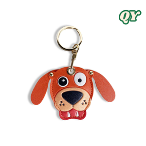 QY Creative Leather Bulldog Keychain Cute Cartoon Dog Bag Charm Funny <b>Car</b> <b>Key</b> <b>Ring</b> Gift for Pet Lovers - Product Image 4
