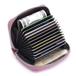 Portefeuille en cuir véritable anti-RFID avec 12 emplacements pour cartes, 2 compartiments pour billets, fermeture éclair lisse pour un rangement sécurisé des cartes de crédit et de l'argent liquide - Product Image 3