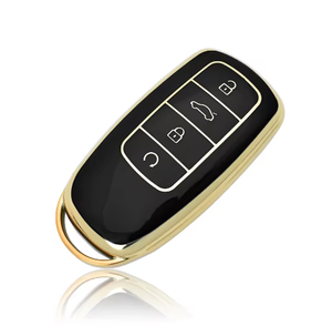 Funda Protectora para Llave de Auto Chery Omoda 5, Tiggo, Exeed 8, Arrizo 5 Plus, Tenet T8, T7, T4, Carcasa de TPU Suave con Borde Dorado Cromado - Product Image 3