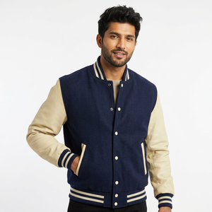Chaqueta Varsity Casual Personalizada para Hombre, Cuello Alto, Logotipo Frontal, Transpirable, de Secado Rápido, Ecológica, Resistente al Viento, Estilo Urbano - Product Image 1