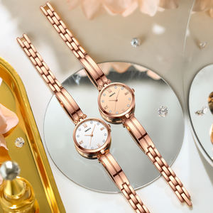 NIBOSI 2559 personnalisable Logo Quartz montre femme Bracelet en acier inoxydable mode Simple Design étanche montre-bracelet en verre - Product Image 5