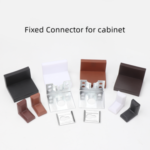 Support d'angle en métal en forme de L à 90 degrés avec couvercle en plastique Support d'angle réglable pour meubles à angle <span class=keywords><strong>droit</strong></span> Utilisation murale blanche - Product Image 2