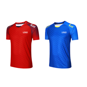 Vente en gros de vêtements de badminton personnalisés à séchage rapide t-shirts à manches courtes pour hommes et femmes chemises de ping-pong en polyester - Product Image 5
