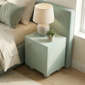 Sage <strong>Green</strong> Modern Ball Feet Bed Side Cabinet End <strong>Table</strong> Wooden Night Stand Nightstand <strong>Bedside</strong> <strong>Table</strong> with Drawers - Product Image 3