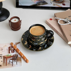 Magnifique ensemble de tasses et d'assiettes en céramique pour le jardin, tasse à café haut de gamme et exquise, mug pour la maison - Product Image 2