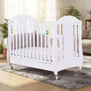 Cuna de Madera Moderna Convertible 4 en 1, Cama Multiusos Ecológica para Bebés y Niños, para Escuela, Dormitorio, Hospital, Hotel, Sala de Estar - Product Image 1