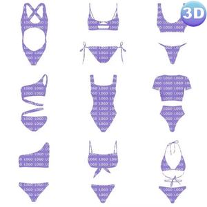 Traje de Baño de Dos Piezas de Alta Calidad para Mujer, Diseño Triangular con Push-Up, Sin Costuras, Estampado/Rasgado, Personalizado para la Venta - Product Image 2