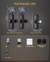 Microphone sans fil portable personnalisé avec clip réglable, transmission sans fil de 30 m, microphone cravate anti-bruit