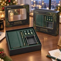 Boîte cadeau de Noël personnalisée avec logo, base et couvercle rigides, fenêtre transparente en PVC, impression CMYK et pelliculage brillant