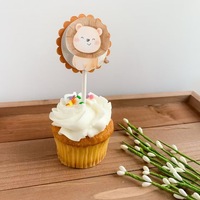 Waldtier-Kuchendekoration - Löwe und Elefant Desserttisch - Dschungel-Thema Kuchenpräsentationsbrett Kuchenaufsätze Großhandel