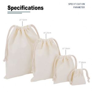 ถุงผ้ากันฝุ่นเปล่าขายส่งจากโรงงาน พร้อมพิมพ์โลโก้ ถุงผ้าฝ้ายแบบมีเชือกผูก พกพาสะดวก ใช้ซ้ำได้ - Product Image 4