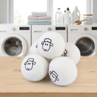 Boules de lavage en laine bio faites à la main, anti-plis et anti-emmêlement, réutilisables, pour sèche-linge et usage domestique