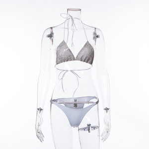 Ensemble de <span class=keywords><strong>lingerie</strong></span> et maillot de bain pour femme avec strass et cristaux scintillants - Product Image 2