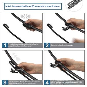 Pour <span class=keywords><strong>Bosch</strong></span> Nouvelle lame d'<span class=keywords><strong>essuie</strong></span>-<span class=keywords><strong>glace</strong></span> sans armature Wind Wing avec bande adhésive et interface en U, compatible OLIVER, vente en gros à l'unité - Product Image 4