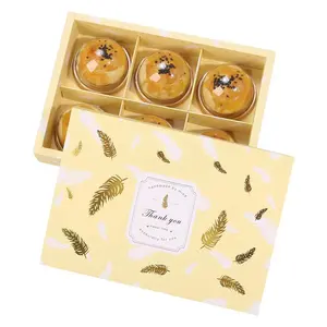 Новый дизайн 80 г для лунных пряников яйцо-желток буфами на рукавах бумажная коробка для упаковки еды печенья десерт выпечки бумажная коробка с шестью разделители