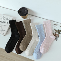 Chaussettes en polyester style coréen à motif animalier, couleurs bonbon (bleu, rose, crème, camel, noir), confortables pour le quotidien, pour femmes