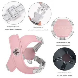 Dây Dắt Chó Qua Biên Giới Kiểu Áo Vest Cho Chó Con, Có Đèn Phản Quang, Thoáng Khí, Dây Đeo Ngực Bằng Nylon, Bán Buôn Cho Thú Cưng, Size Nhỏ Đến XL - Product Image 3