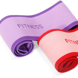 Bande de résistance pour l'entraînement des fessiers et des jambes, fitness, yoga, squats, deux tons rose et violet - Product Image 3