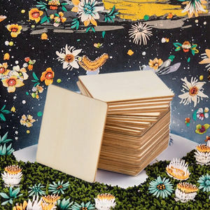 Pannelli di Legno Grezzo Quadrati 4x4 Pollici in Pino per Progetti Artistici Fai-da-Te, Ideali per Dipingere e Disegnare - Product Image 3