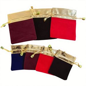 Bolsa de Terciopelo de 12*16cm con Cierre Metálico Dorado, Reciclable, para Collares, Relojes, Gafas, Anillos, Pulseras, Pendientes, Promociones - Product Image 1