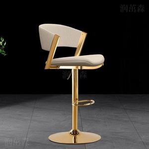 Luxury bar <b>stool</b>, minimalist modern height-adjustable metal seat, exquisitely painted high bar - Product Image 4