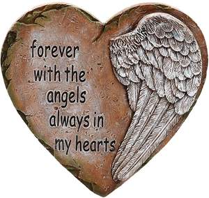 Placa de Resina con Forma de Corazón para Jardín, Colección Loving Faithful Memory - Product Image 1