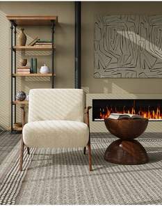 Sillón individual minimalista Español moderno de madera maciza, sillón de ocio para sala de estar de estilo italiano - Product Image 3