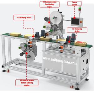 Étiqueteuse automatique d'autocollants supérieurs et inférieurs pour boîtes à légumes, plateaux à viande et contenants frais 23 ans d'expérience OEM - Product Image 2