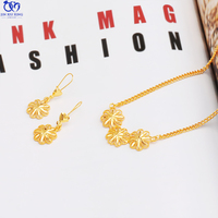 Ensemble collier et boucles d'oreilles pour femme JXX en laiton plaqué or 24 carats, motif floral indien, cadeau pour mariage, fiançailles, anniversaire, fête