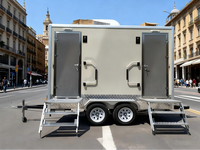 Remorque de toilettes mobiles de luxe à 2 cabines pour mariages, événements en plein air, toilettes portables commerciales